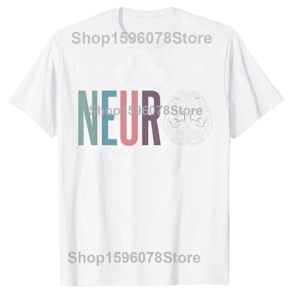 Neuro Nurse Brain Neurology Squad and Healthcare T Shirts Men Humor Streetwear Tee Shirt Short Sleeve Unisex Loose Clothing S
