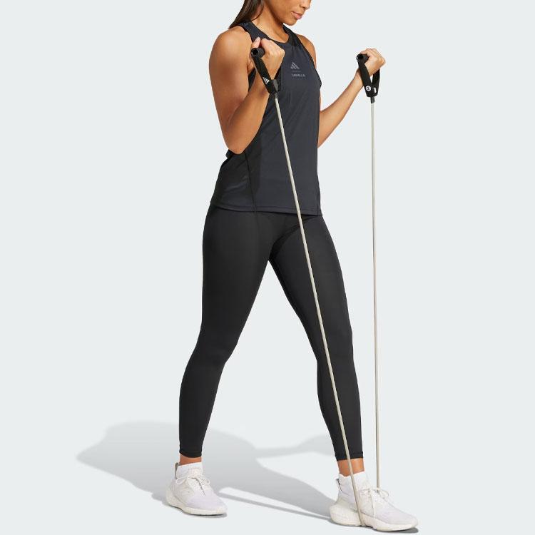 adidas Γυναικείο Μαύρο Γραφιστικό Αμάνικο Τοπ Les Mills Streetwear IX7982