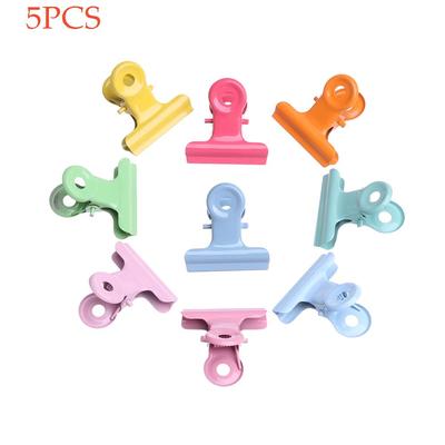 5pcs DIY Decoration Candy Colors Office Stationery Sealing Clips Baking Paint Folder Note Clamp