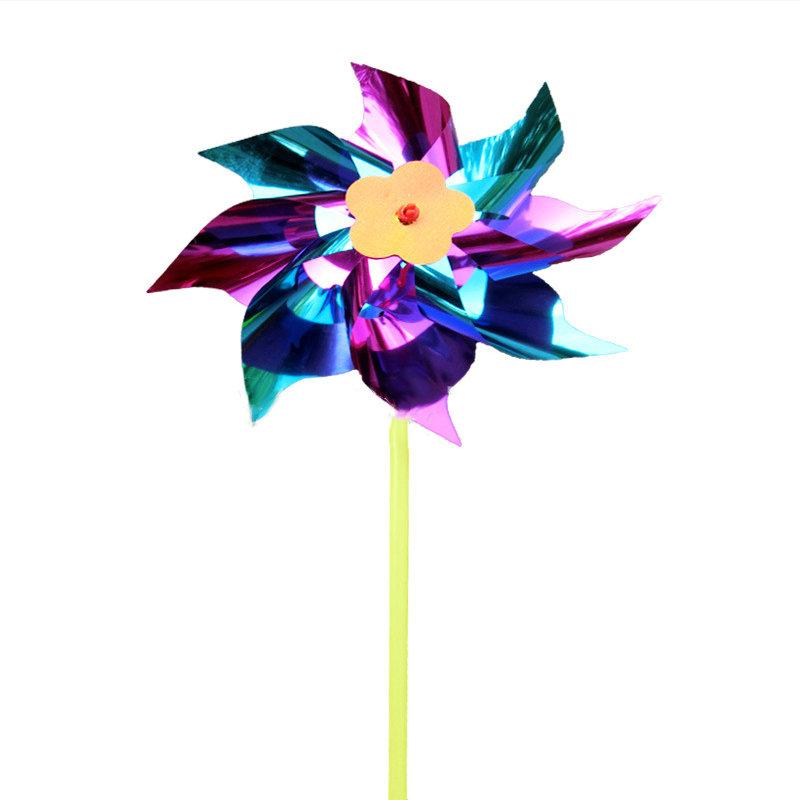 Windmill Hot Wholesale Gift Plastic Single Flower Outdoor Decoration Mixed Color Kindergarten Night Market