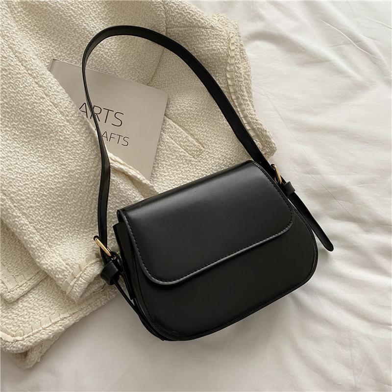 

Textured small bag women s 2 autumn and winter new trendy retro messenger bag underarm shoulder bag solid color small square bag чёрный