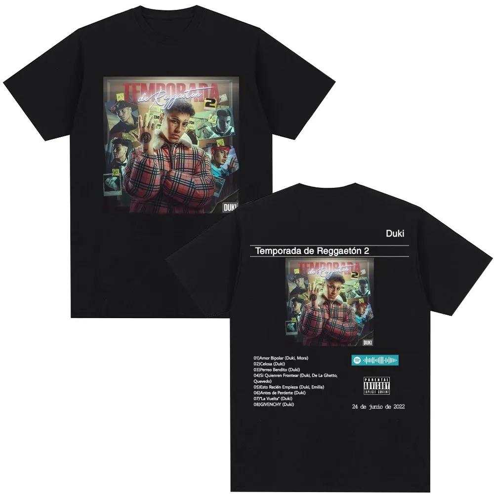 

Duki Temporada De Reggaeton Album Theme TShirt Unisex Hip Hop Vintage Trendy Goth Style 100 Cotton Oversized Casual Graphic S