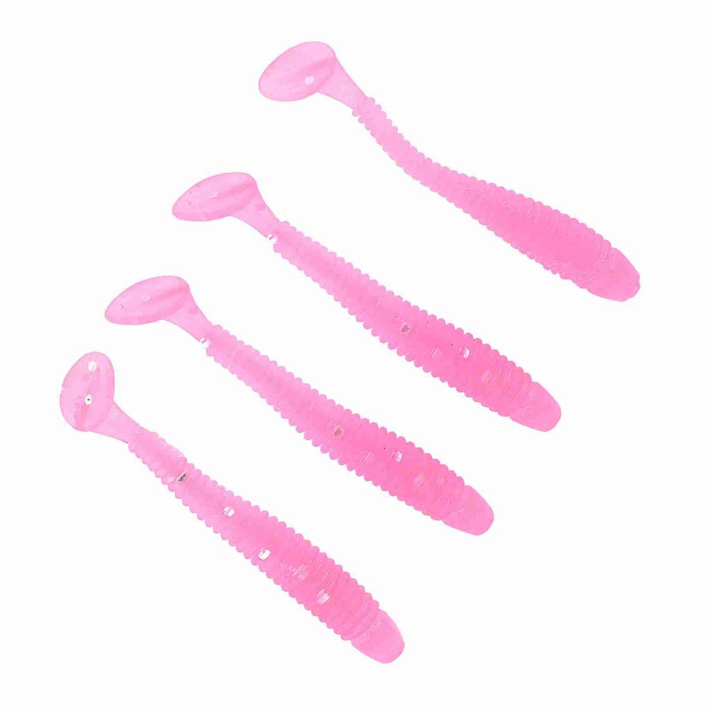 50PCS 5cm Soft Plastic Fishing Lures T Tail Grub Worm Baits Fish Tackle Accessory
