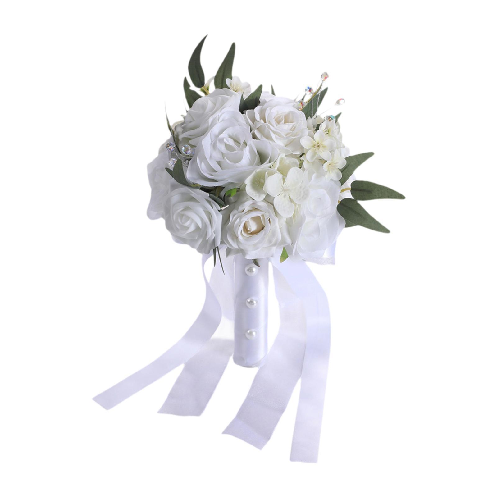 

Wedding Bridal Bouquet Tossing Bouquet Romantic Photo Props Artificial Flowers білий