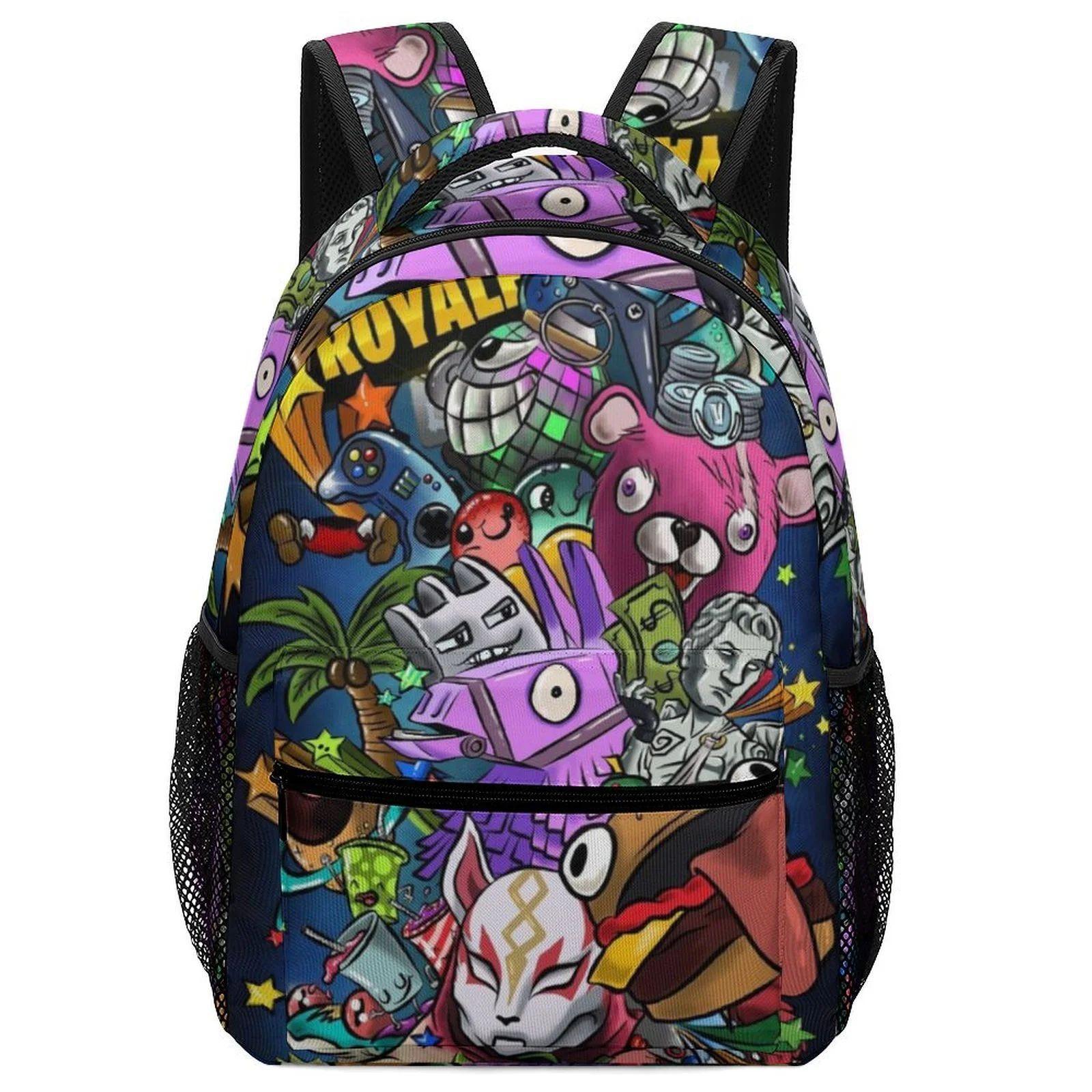 Sac à dos entièrement imprimé de 17 pouces, Sac à dos grande capacité pour élèves du primaire et du secondaire All-over print backpack