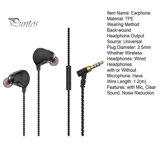 In-Ear-Kopfhörer Dynamic Circle Triple Unit mit Mikrofon, klarer Klang, Rauschunterdrückung, 3,5-mm-Kopfhörer mit Kabel
