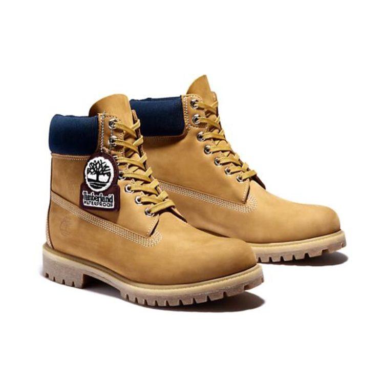 Timberland 6 Inch Premium Waterproof Boots 'Wheat Nubuck Blue Collar' A2DVF231