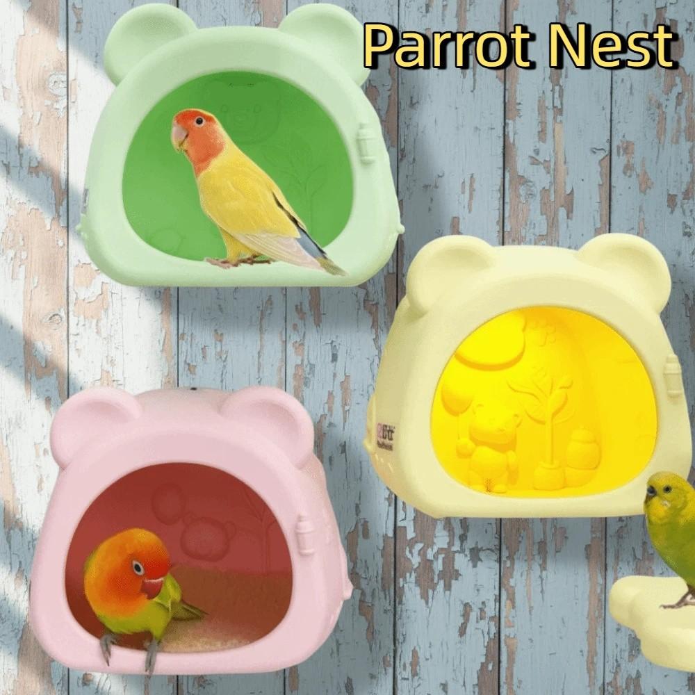 Warm Light Bird Breeding Nest Hanging Bear Shape Ambient Light Birdcage Bite Resistant Multi-Purpose Squirrel Bed