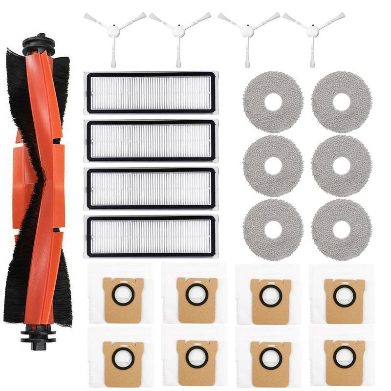 Main Brush for Xiaomi Dreame X10+/20/30, S10+/30/40, W10S Robot Vacuum - Rubber Bristle Roller Accessory