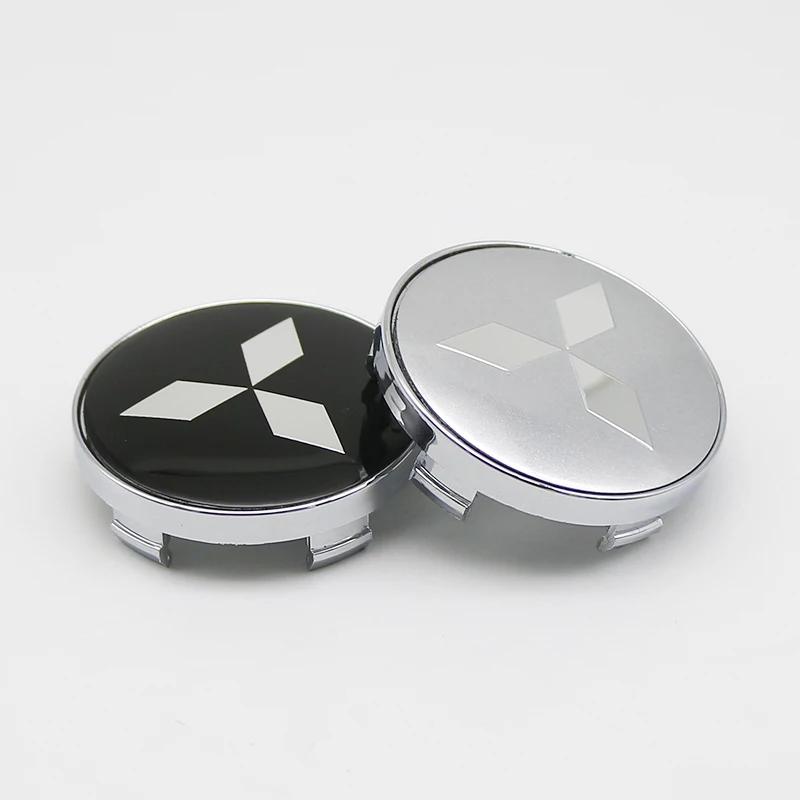 60mm, 4pcs Car Wheel Center Caps: Stickers Specifically Designed for Mitsubishi Pajero, Outlander, XL, Montero, Lancer, Trito