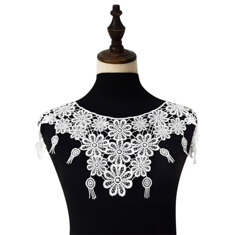 Women's Fashionable Lace Capelet with Embroidery Hollow out False Half Shirt Collar Neck for Special Occasion
