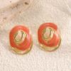 French retro Hong Kong style drip earrings niche fashion design earrings temperament elegant spiral flame earrings