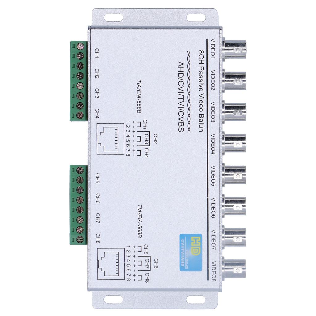 8 Channel Passive Video Balun Twisted Pair Transmitter 720P 1080P High Definition AHD CVI TVI CVBS