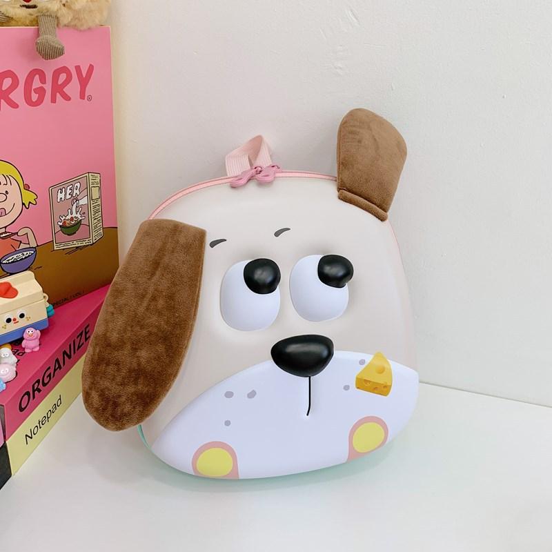 School bag new lightweight and versatile love puppy eggshell backpack small and medium class backpack