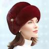 High Top Faux Mink Plush Hat with Decorative Flower for Autumn and Winter
