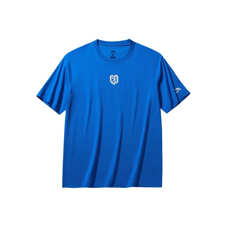 Anta Fan Zhendong Logo T-Shirt Unisex T-Shirt Blue 172538101R-3