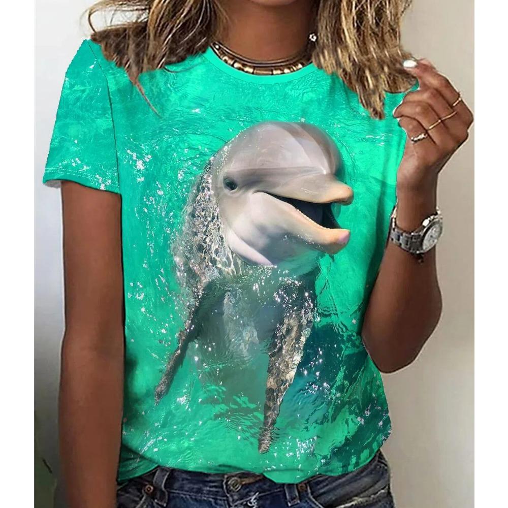 Sommer Mode Cartoon Tier Katze 3D Druck T-Shirts Damen Streetwear Lässig Kurzarm Rundhals Große Größen T-Shirts Oberteile Kleidung