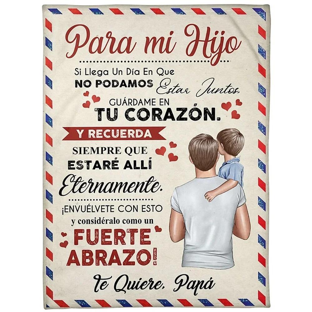 

A Mi Nieta Nieto Air Mail Print Thin Fleece Flannel Throw Blanket Soft Warm Loving Gift for Granddaughter Grandson Sofa Nap Use 130cmx150cm