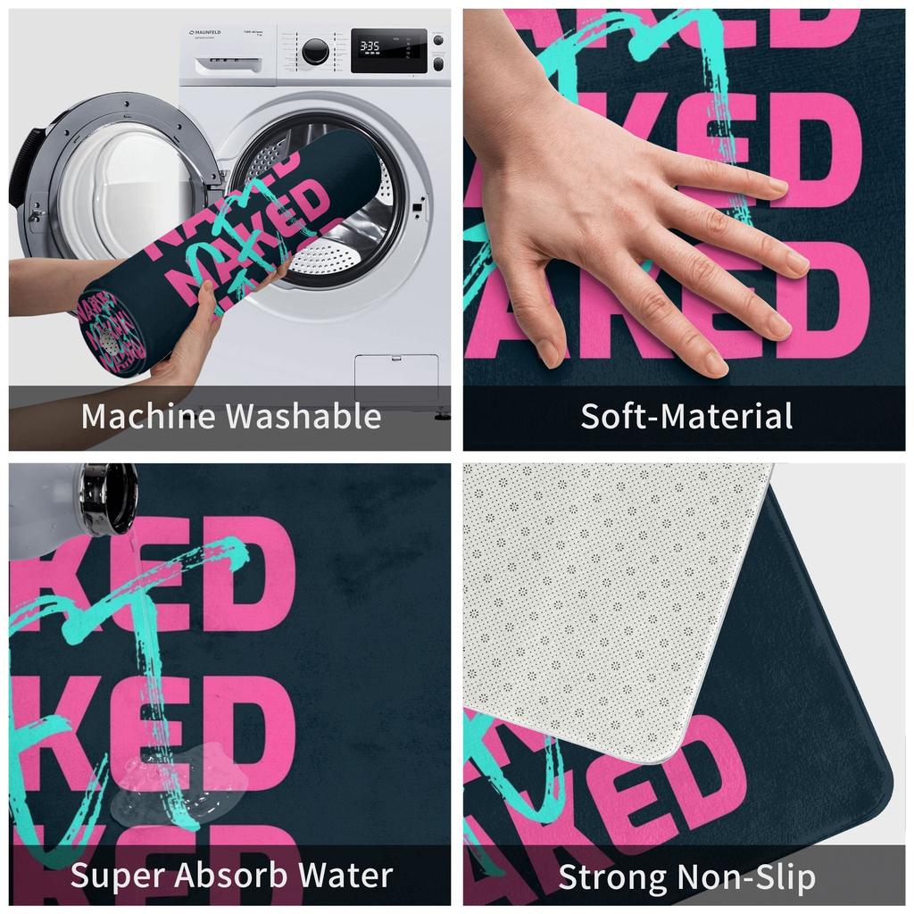 Get Naked Doormat Non-Slip Kitchen Bath Mat Bedroom Balcony Floor Door Entrance Carpet Rug
