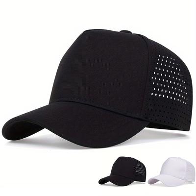 Unisex Laser Cut Mesh Baseball Hat Outdoor Adjustable Sun Protection Casual Hats Men and Women Spring Summer Tourist Cap Breathable Caps