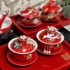 Tying the Knot Ceramic Wedding Tea Cups with Lids - DIY Handmade Decoration