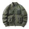 Men's American Retro Multi-pocket Pilot and Baseball Workwear Ski Jacket