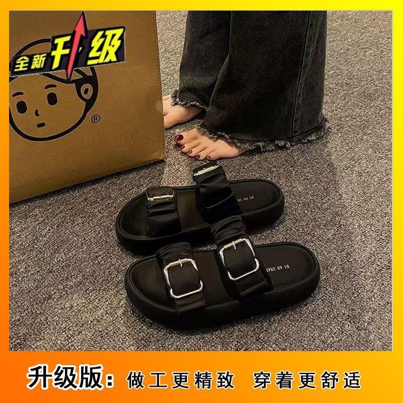 

Summer wear flat-bottomed non-slip pregnant women s beach sandals 2025 new cool slippers women s thick-soled stepping on shit 35