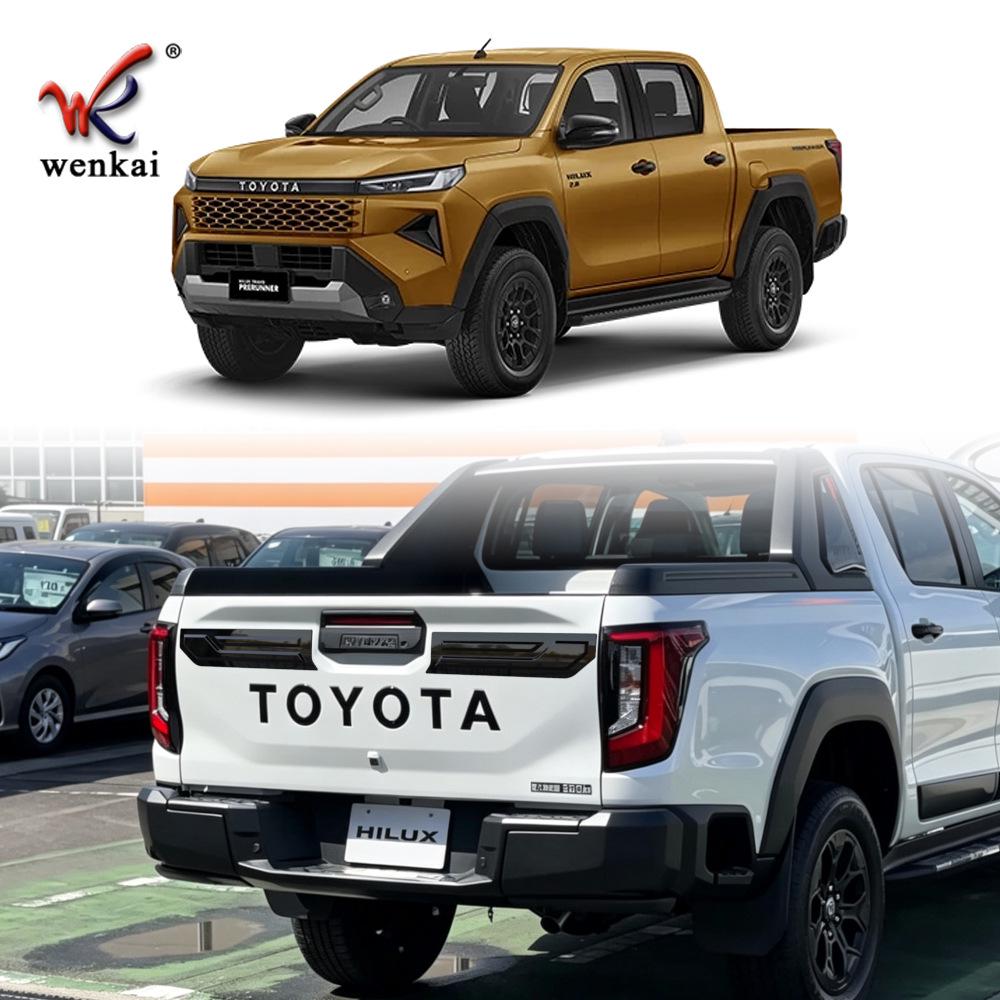 Fits 26 Toyota Hilux models: Modified Rear Tailgate Bowl Handle Trim Strips.