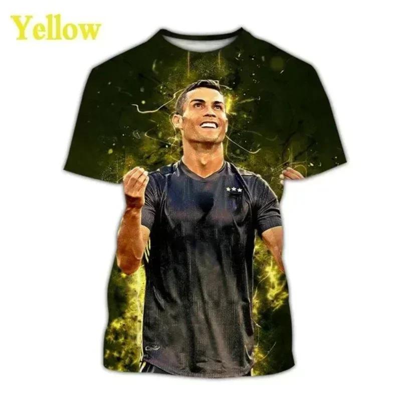 Uomo 2026 AI Cristiano Ronaldo Stampa 3D Maglietta Commemorativa Oversize Traspirante Asciugatura Rapida Estiva Manica Corta T-shirt