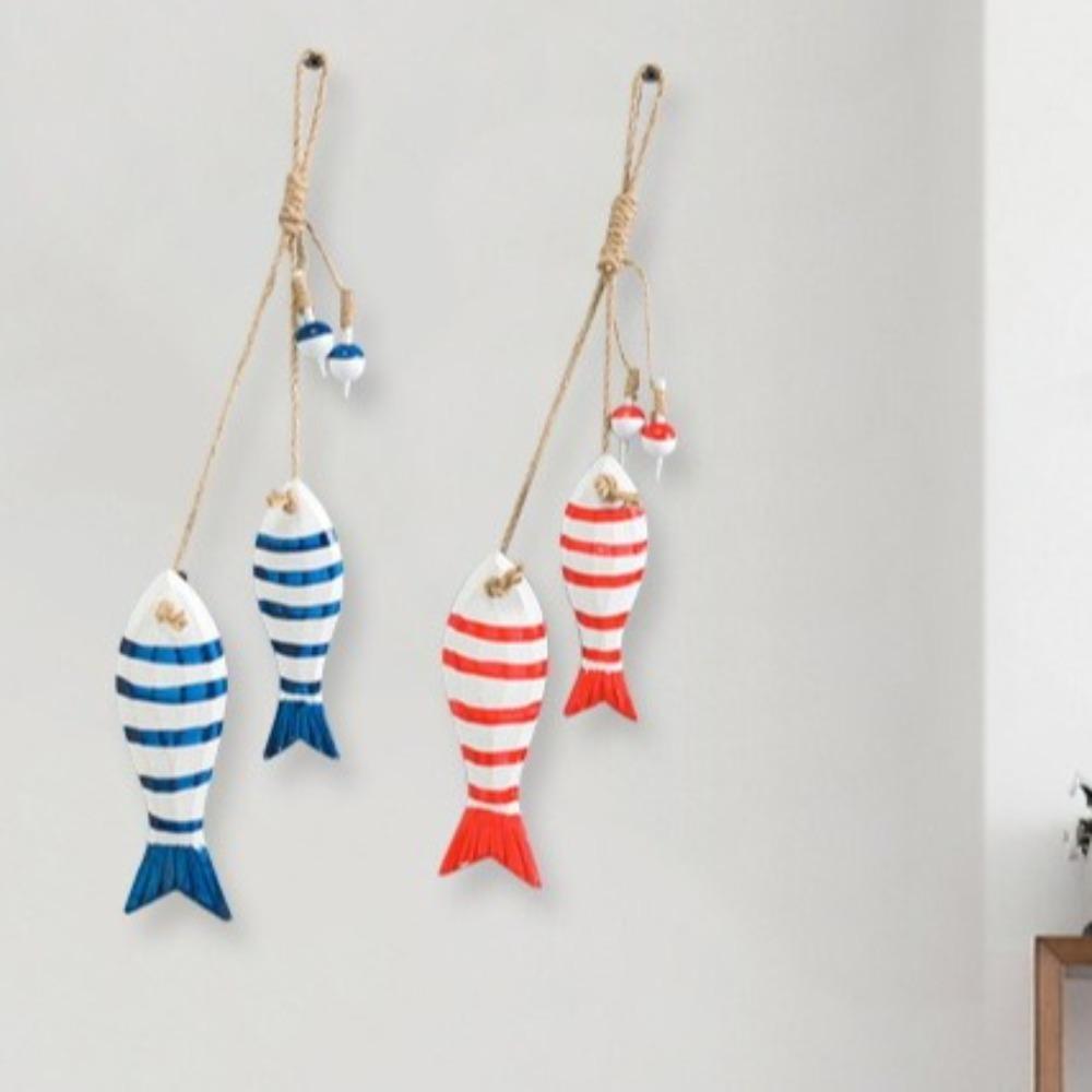 Ozean-Serie Mediterraner Holzfisch-Anhänger Rustikaler Strand-Wandschmuck Restaurant Zuhause