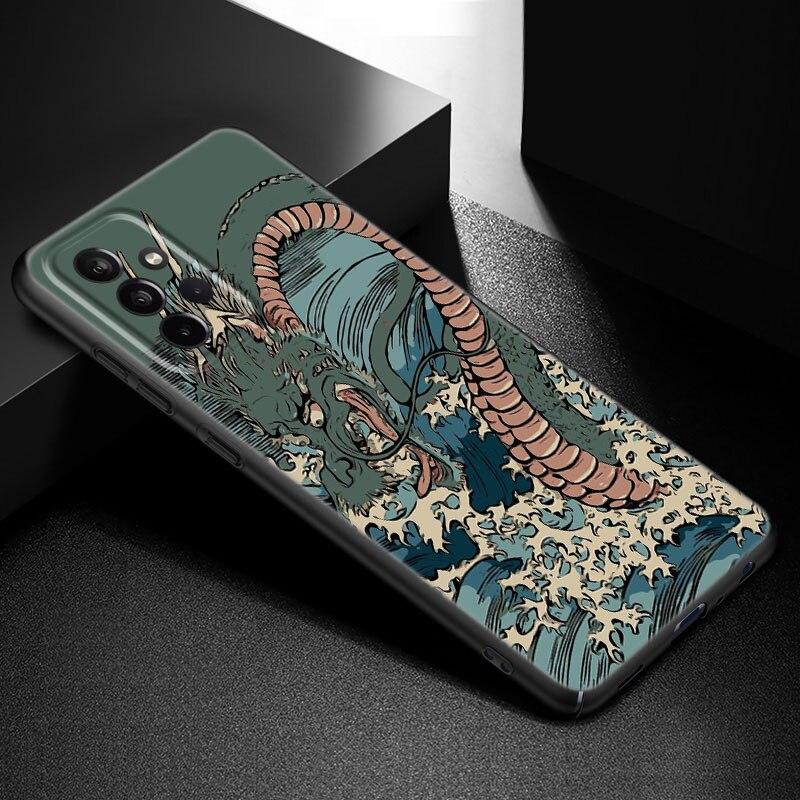 Japanische Welle Anime Drache Handyhülle Für Samsung A21 A30 A50 A52 S A13 A22 A32 A33 A53 A73 5G A11 A12 A31 A51 A70 A71 A72 Hülle