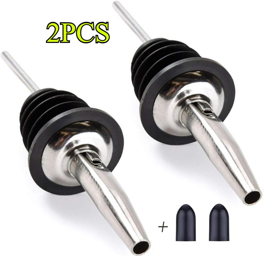 1/2/4/6Pcs Reusable Stainless Steel Wine Bottle Stopper Olive Oil Pourer Spout Dispenser Set Airtight Kitchen Bar Tools