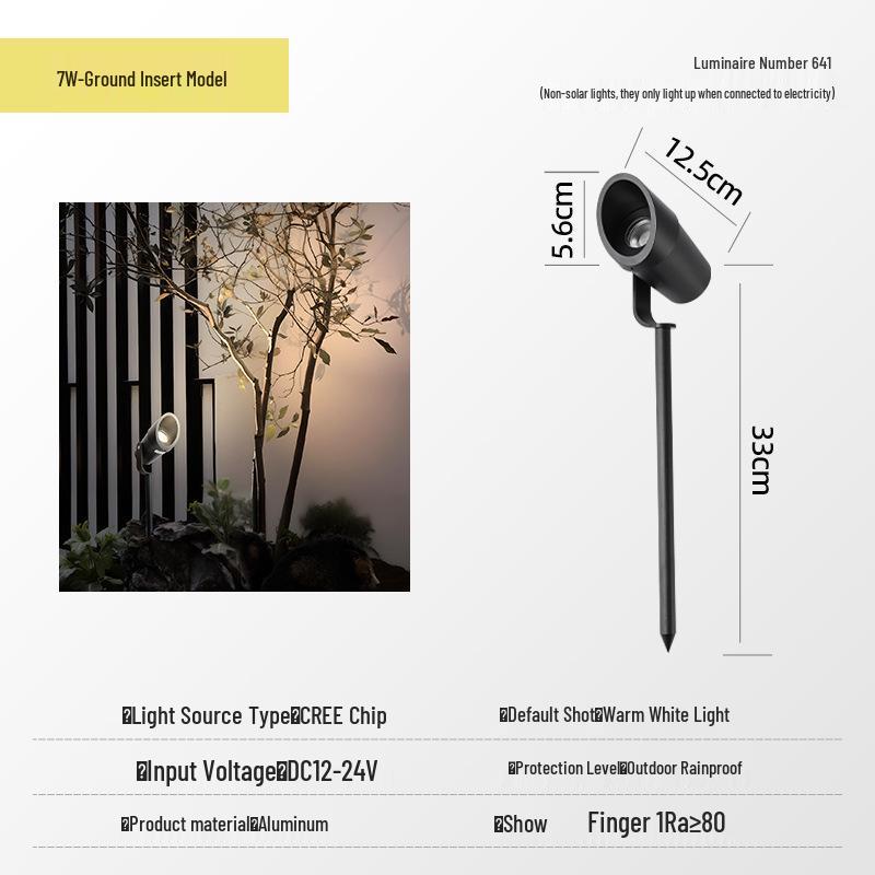 Waterproof Outdoor LED Spotlight for Trees and Gardens - Landscape Lawn Light with Ground Stake, 24V Floodlight