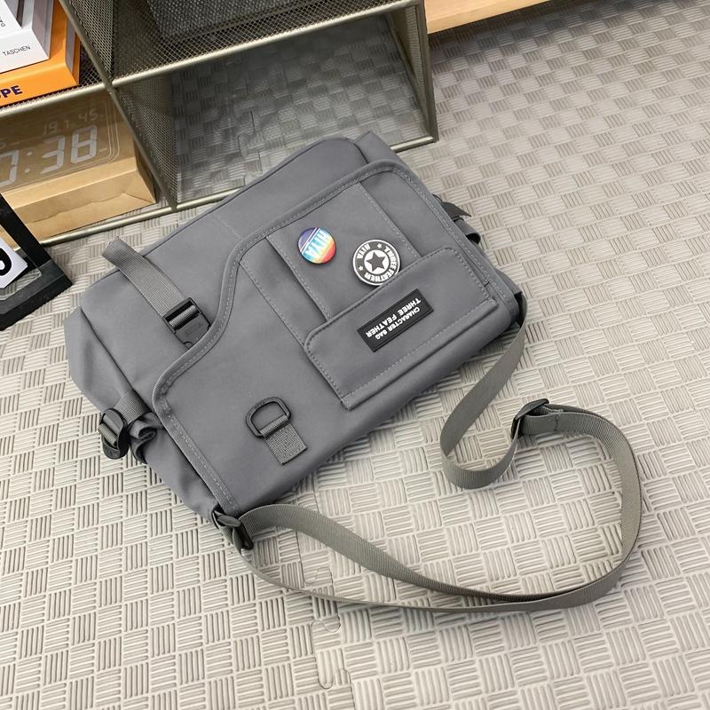 Dámská jednobarevná crossbody taška Pánská taška Messenger s velkou kapacitou Studentská taška přes rameno