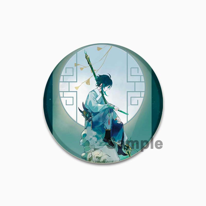 32/44/58mm Spielfigur Brosche Tasche Kleidung Dekor Sammlung Xiao Kragen Abzeichen Cartoon Anstecknadeln Schmuck Geschenke