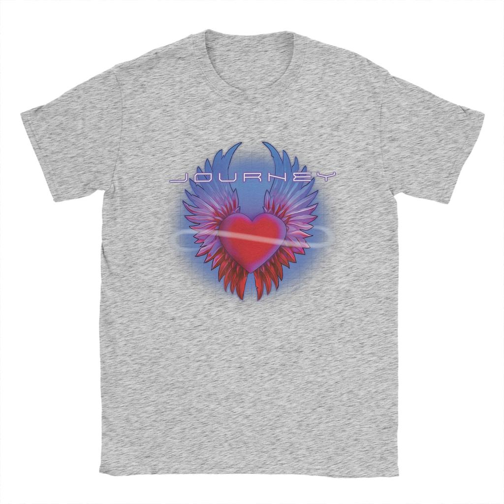 Journey Band Geflügeltes Herz Musikband 100% Baumwolle T-Shirt Für Unisex Sommer T-Shirts O-Ausschnitt T-Shirt Oversize Heißer Verkauf Kleidung