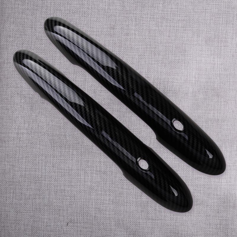 1 Pair Carbon Fiber Style Door Handle Cover With Keyless Entry Fit For Mini Hatch 5-Door F55 Countryman F60