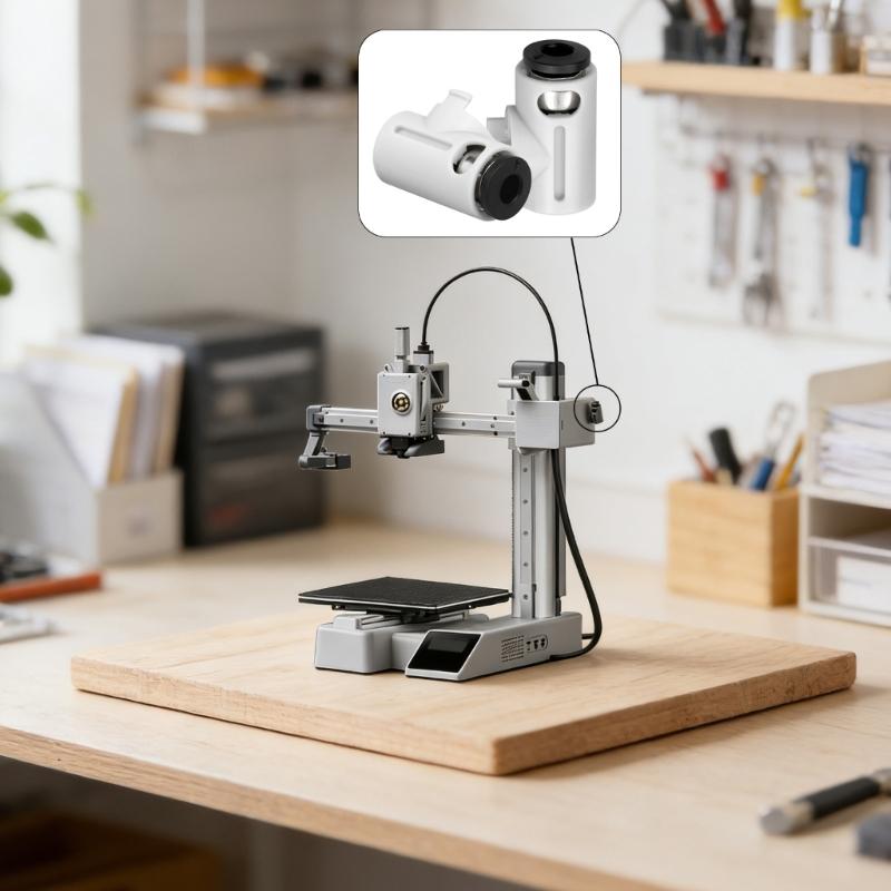 2PCS PTFE Filaments Inlet Adapter Feed Tube Connectors For A1mini 3D Printer Featuring Smooth Ceramic Guide Bearing Rings