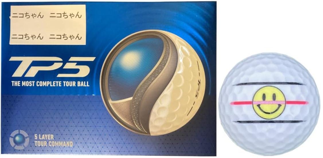 

[HapirakiGolf Line] Golf Ball TP5 TP5X TP5 Series 2024 Model Lined (TP5White 1 DozenSmiley Face)