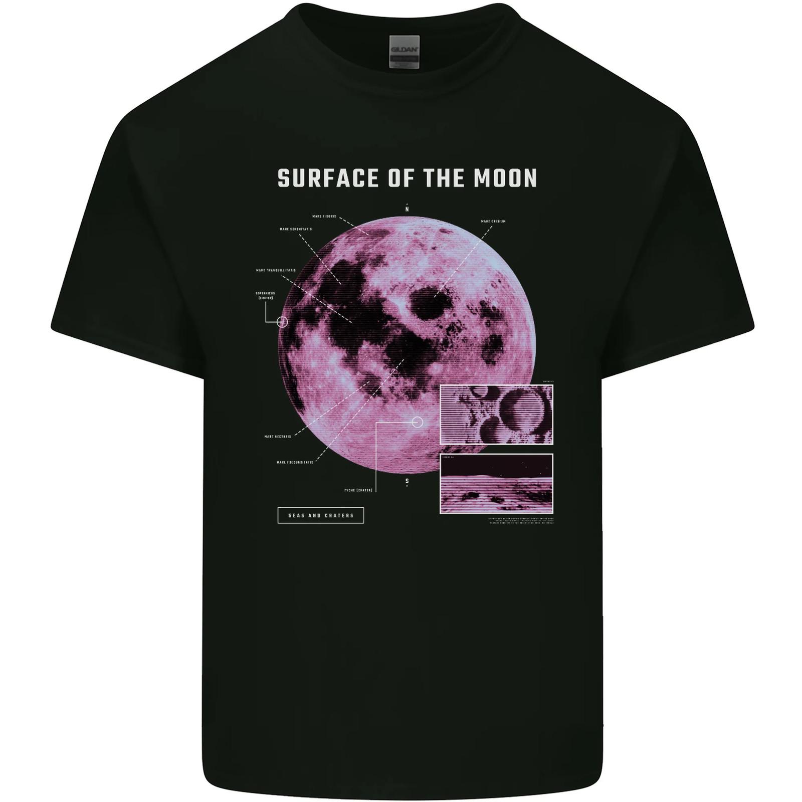 The Surface of the Moon Infogram Mens Cotton T-Shirt Tee Top 2XL