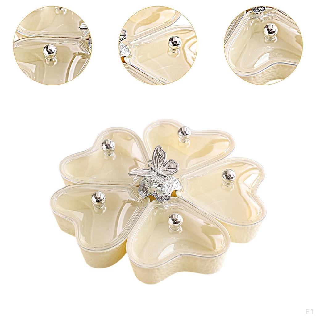 5 Compartment Rotating Snack Bowl for Nuts And Chocolates