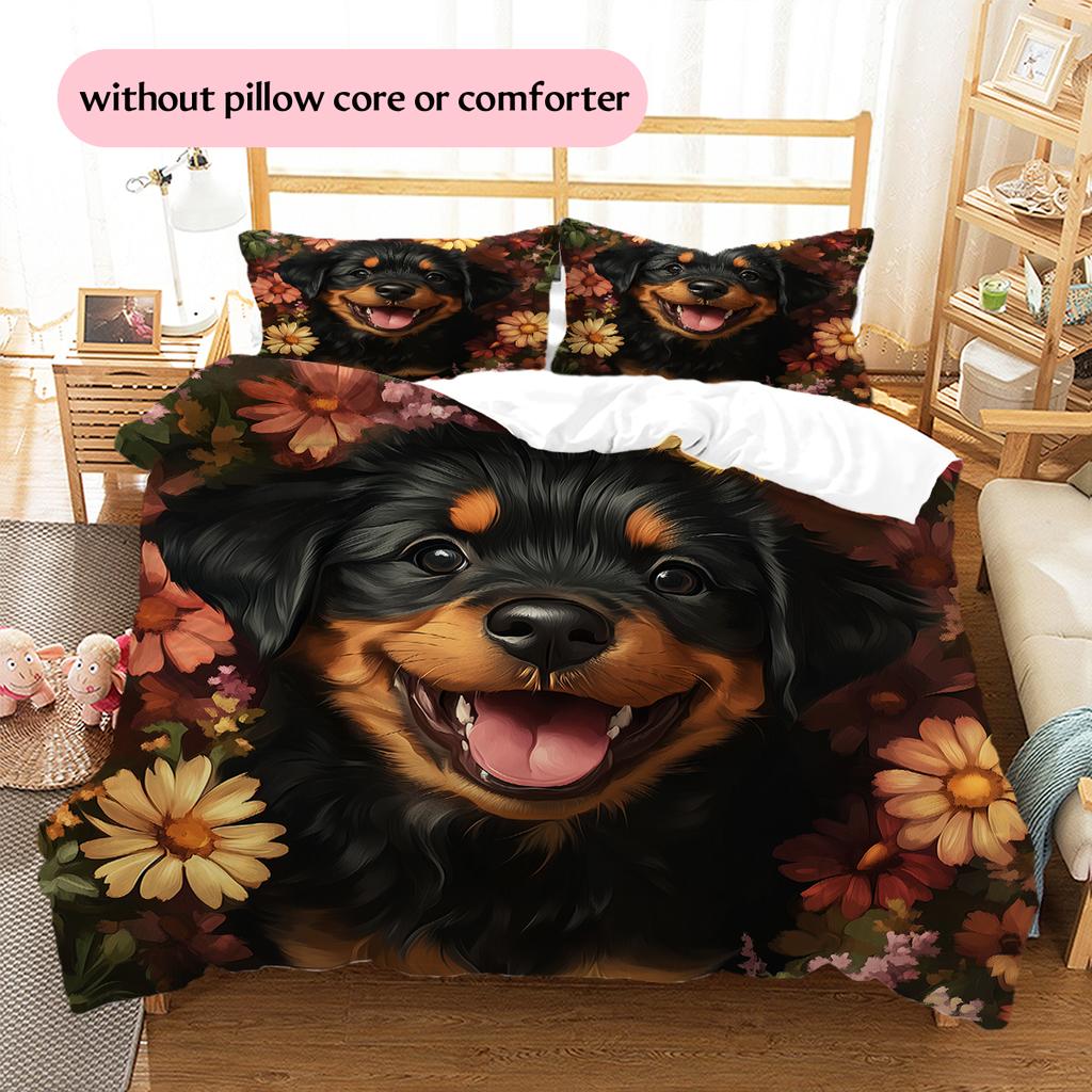 Rottweiler Pattern Bedding Home Decoration Birthday Gift (1 * duvet cover + 2 * pillowcase, without core)