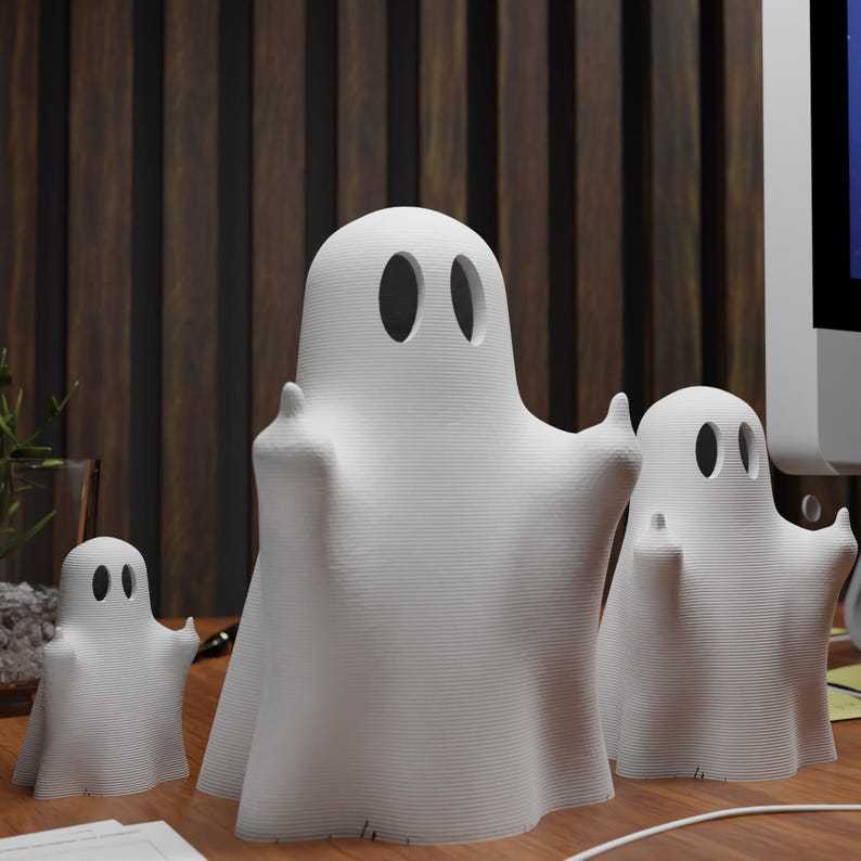 New Product Halloween Ghost Cat Statue 3D Printed Decorative Item