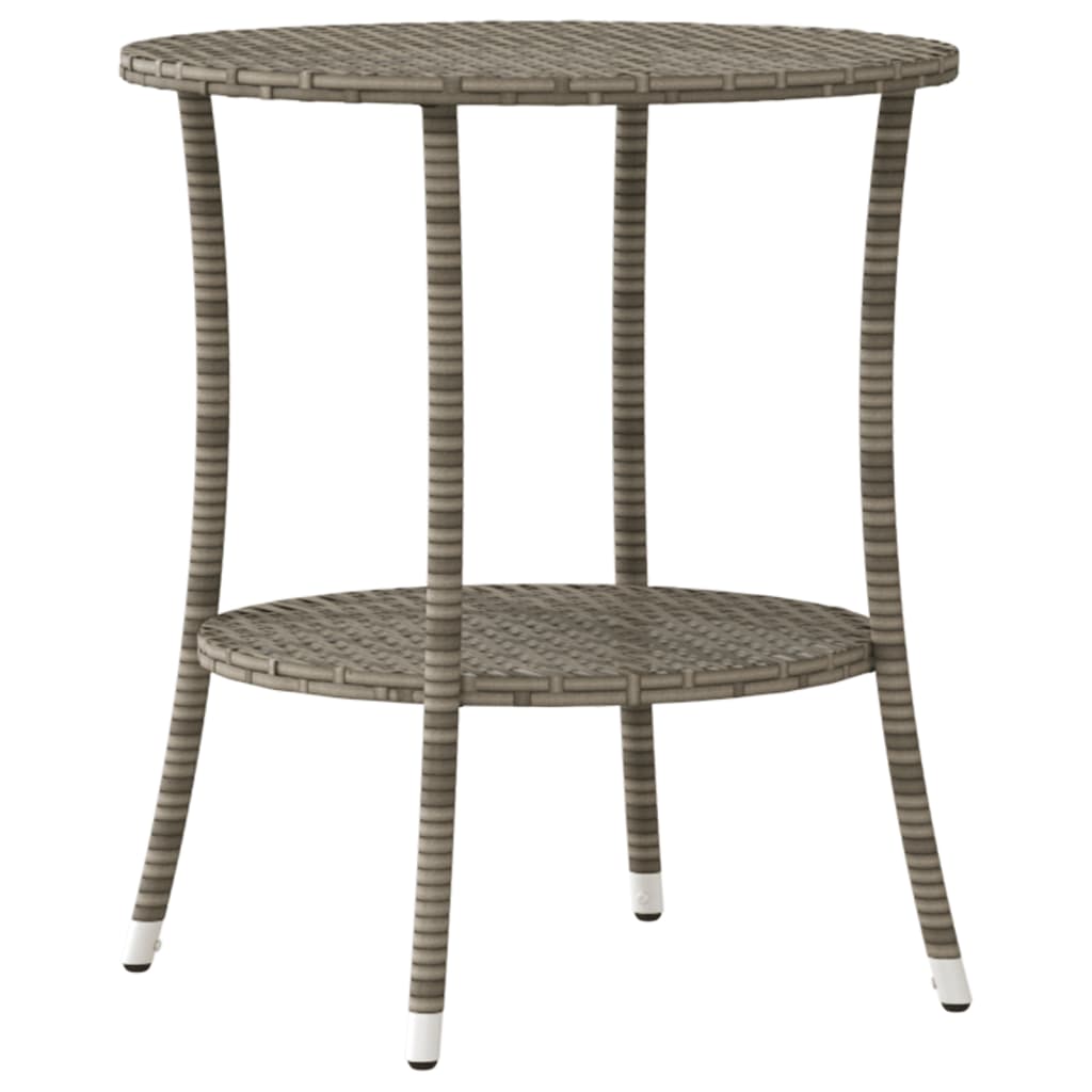 Outdoor Lounge Chairs Set of 2 with Table Grey Poly Rattan