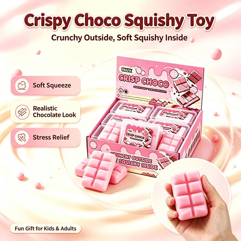 Crispy Choco Squeezable Toy With Crunchy Outside Soft Interior Realistic Look Perfect For Stress Relief Gift For Kids Adults