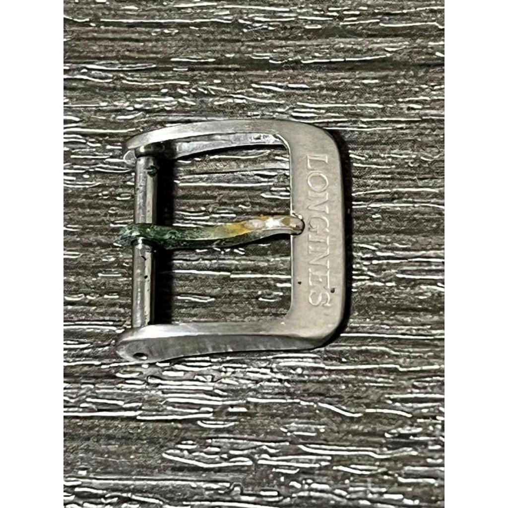Used LONGINES Watch Buckle Silver Color Logo Engraved 414mm