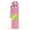 1PC Fresh Green Kiwi Fruit Pattern 750ml Color Plastic Sports Water Bottle Leakproof Flip Straw Lid Suitable for Sports Office Home Use