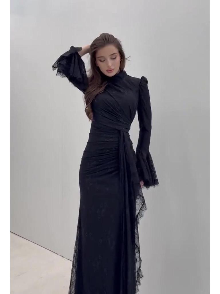 Elegant Spring 2025 Long Sleeve Evening Dress for Women