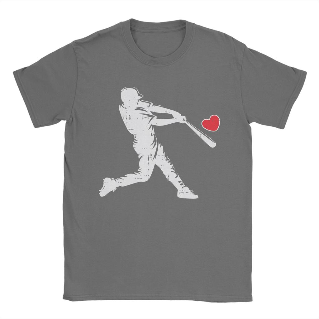 Unisexs Valentines Day Baseball Batter Silhouette Heart T Shirts  Cotton Clothing Funny Short Sleeve Tee Shirt Gift Idea TShirt