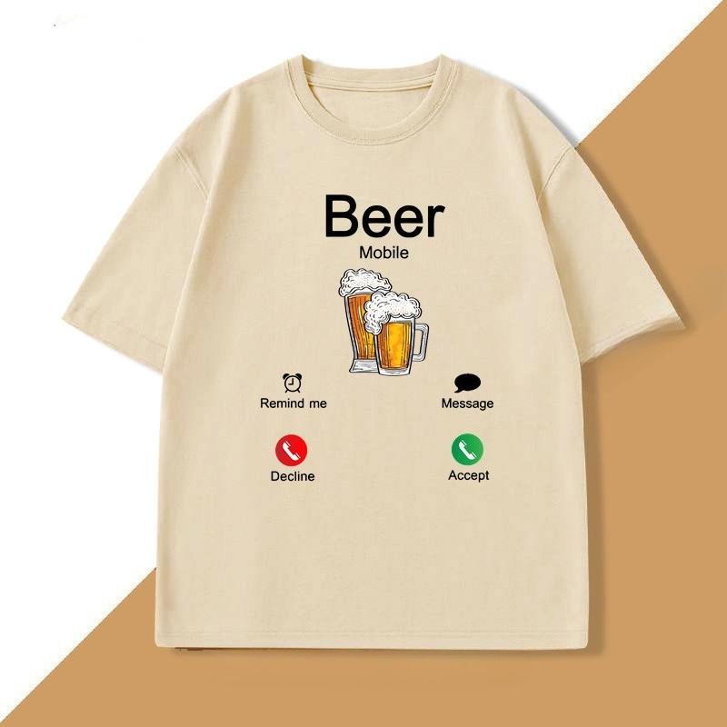 Beer Is Calling Design Tshirt Stylish Trendy Tee Shirt Funny Cotton Short Sleeve Graphic T Shirts Unisexs WOMEN Designer Clothing